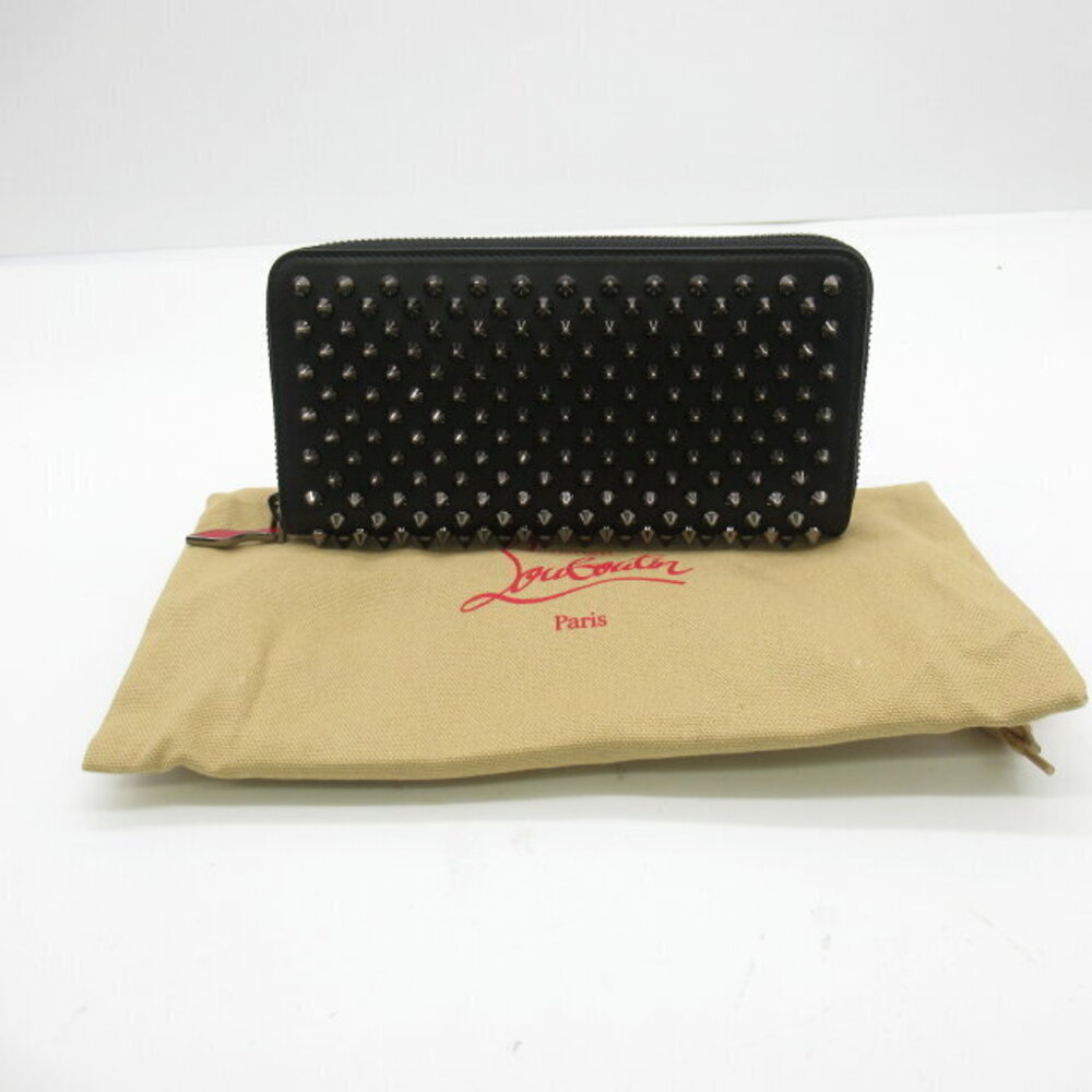 Christian Louboutin Panettone Studded Wallet Calfskin Leather Black - Picture 7 of 7